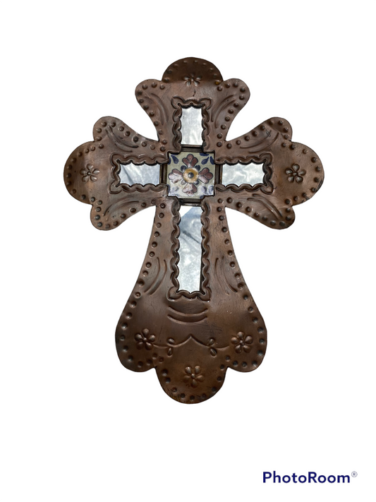 Rustic Mexican Tin Cross